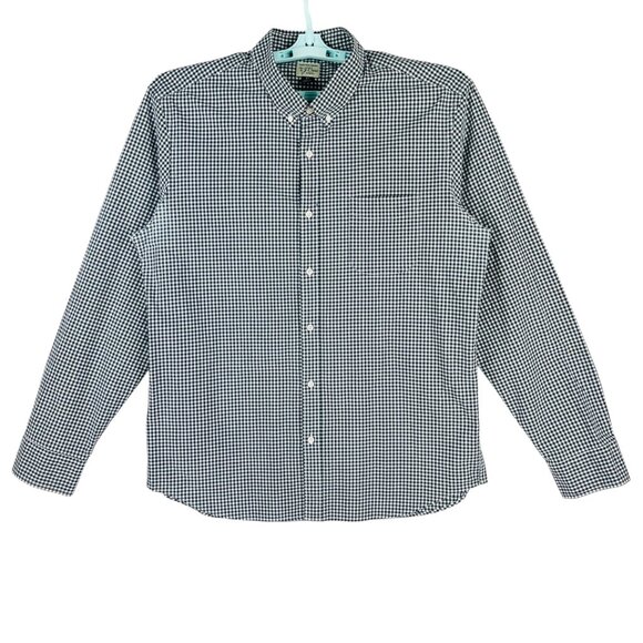 J.Crew Men Navy White Slim Stretch Gingham Button-Down Shirt Size XL Long Sleeve - Picture 1 of 10